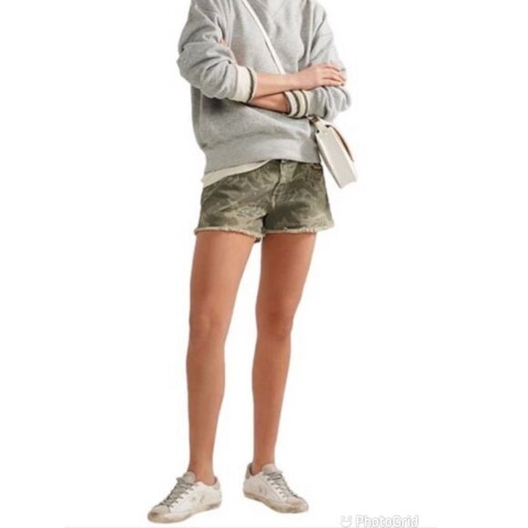 CURRENT/ELLIOTT The Boyfriend Short Cutoffs Broken Camo Print Frayed‎ Sz 28 - Picture 5 of 14